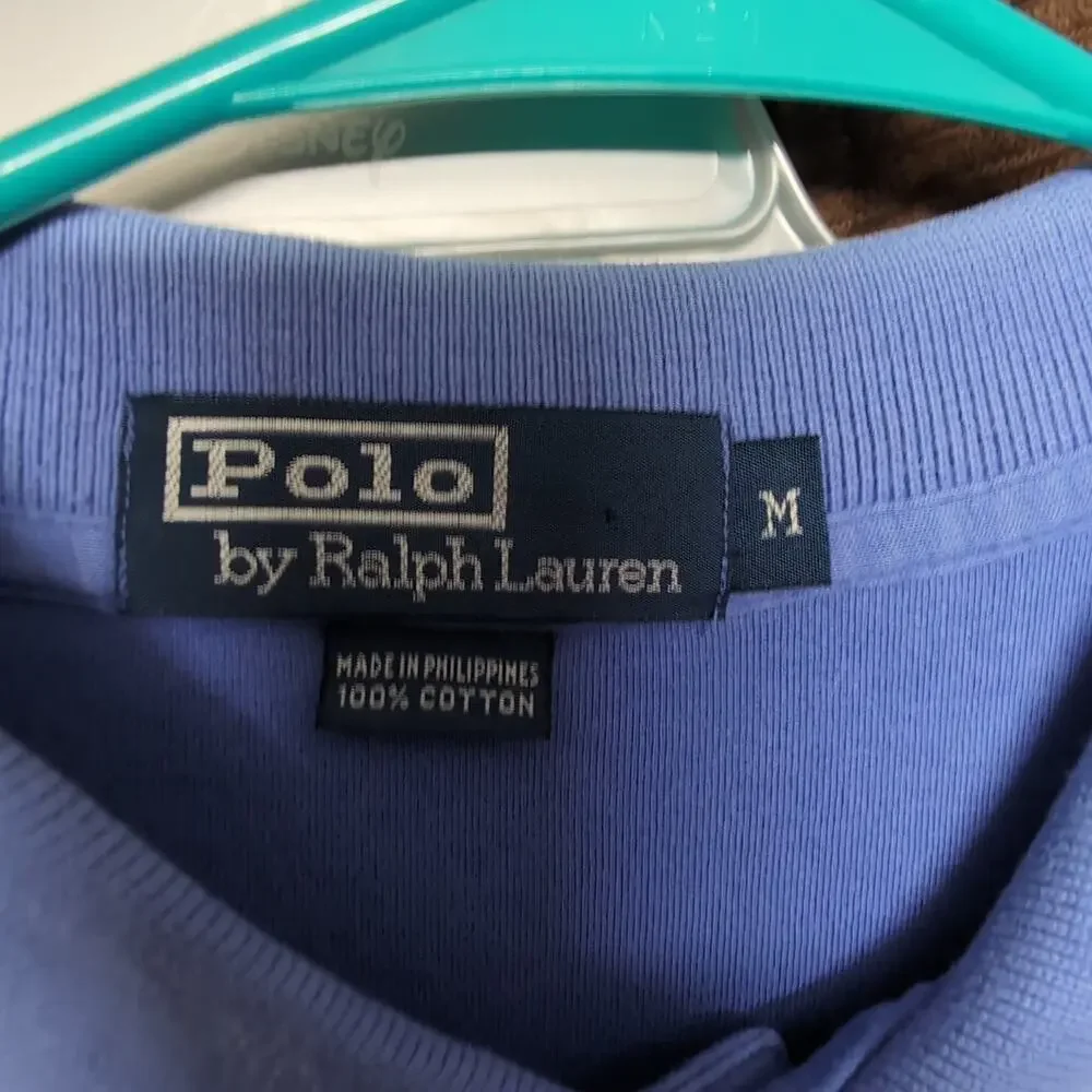Ralph Lauren Blue Cotton Short Sleeve Polo Men Large
